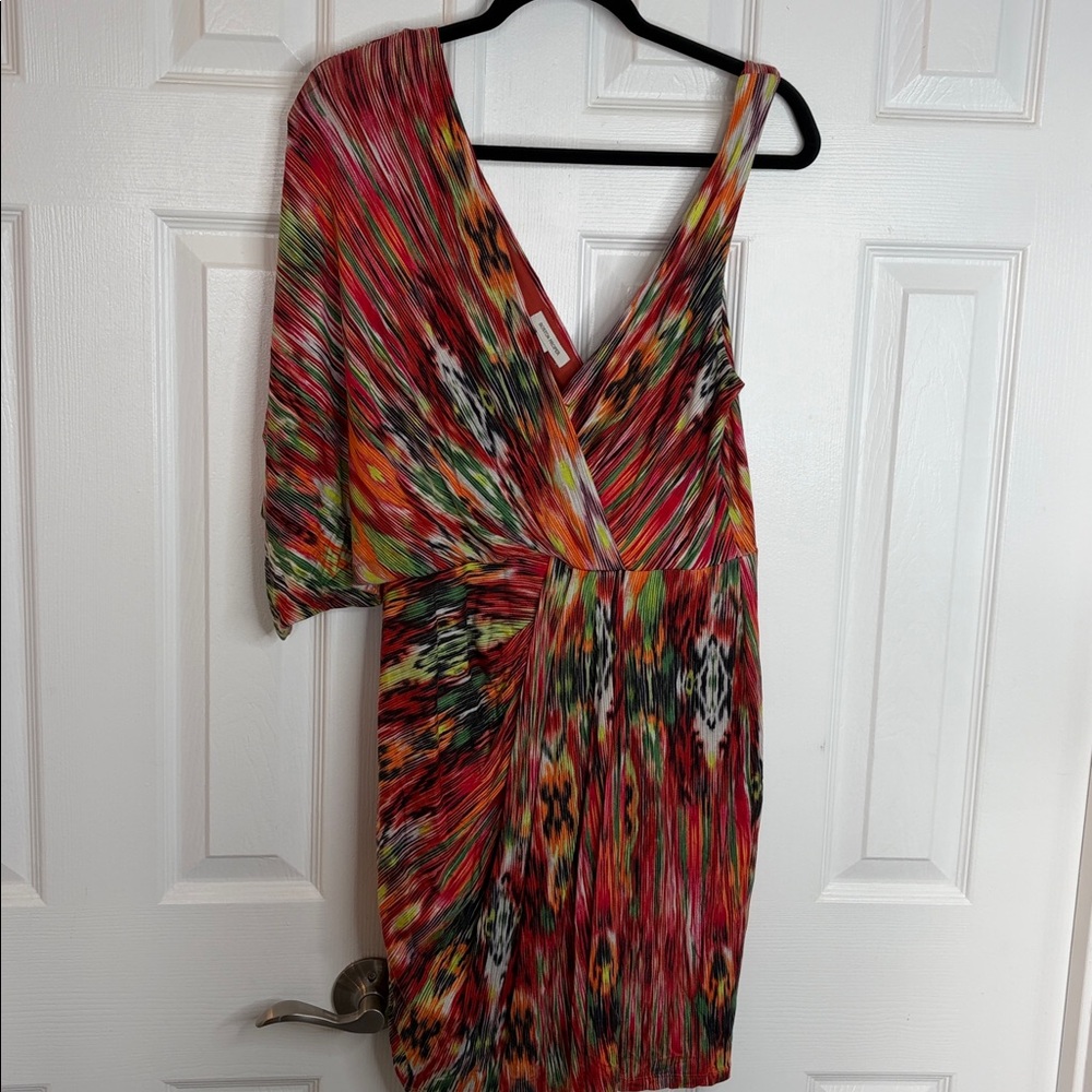 BOSTON PROPER GRECIAN INSPIRED KIMONO SLEEVE ONE SHOULDER STYLE DRESS SZ 10 - Picture 2 of 11